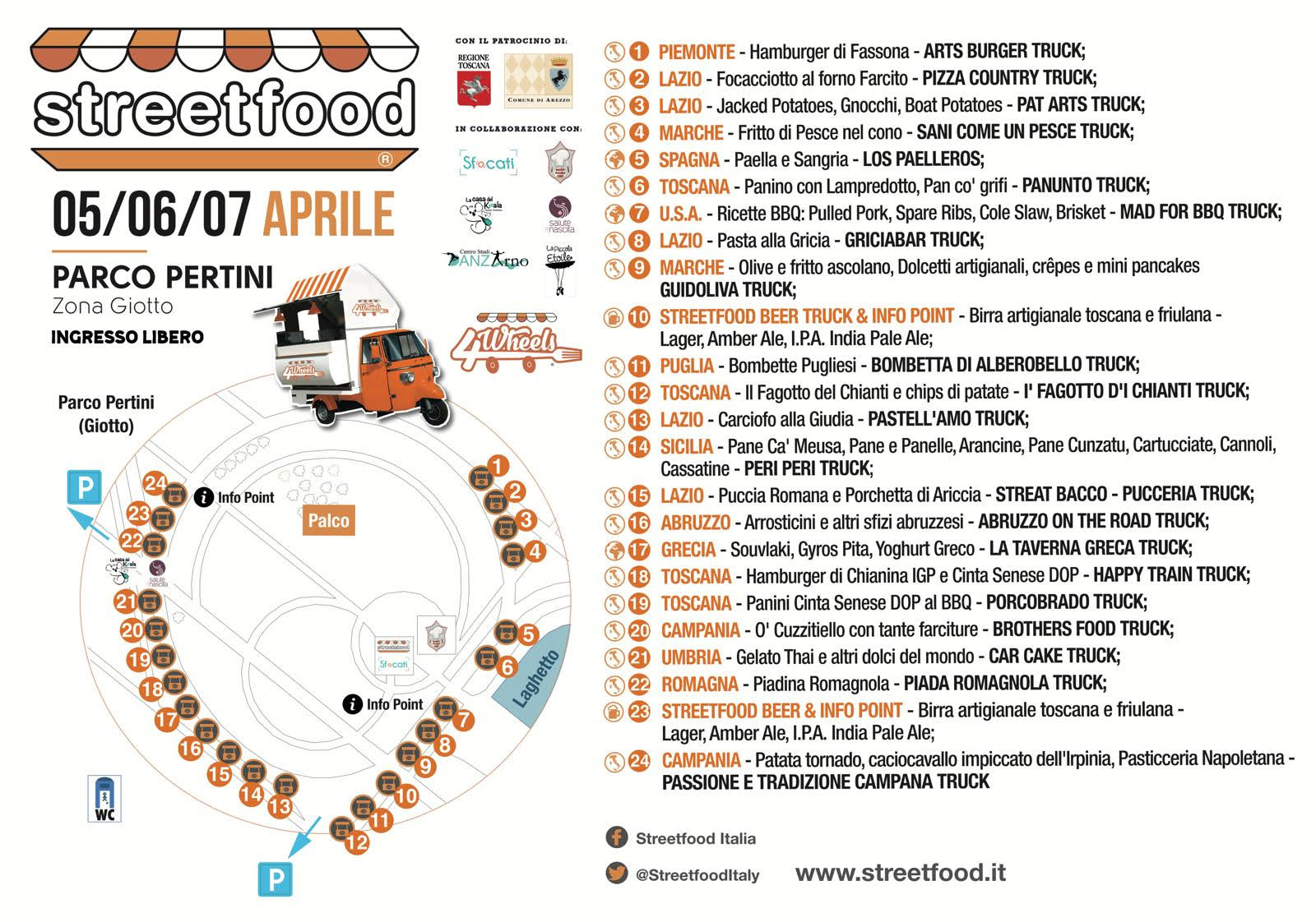 programma Arezzo Streetfood 4Whells